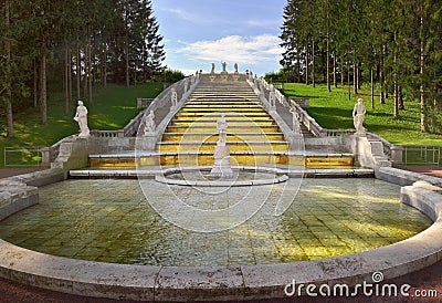 Peterhof, Saint Petersburg, Russia: Nizhny Park Editorial Stock Photo