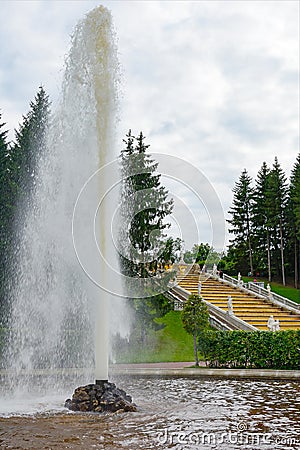 Peterhof, the Second Menager fountain Editorial Stock Photo