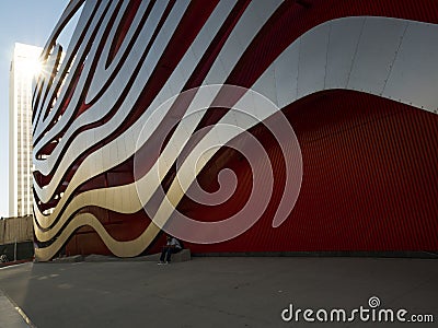 Petersen Automotive Museum facade on the August 12th, 2017 - Los Angeles, CA Editorial Stock Photo