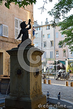 Petit Baron Place Cardeurs, Aix-en-Provence, Bouches-du-Rhone, France Stock Photo