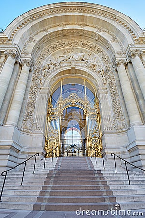 Petit Palais palace, beautiful decorated stairway entrance Editorial Stock Photo