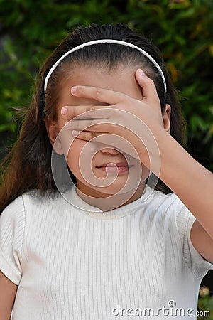 Petite Philippina Female And Disappointment Closeup Stock Photo