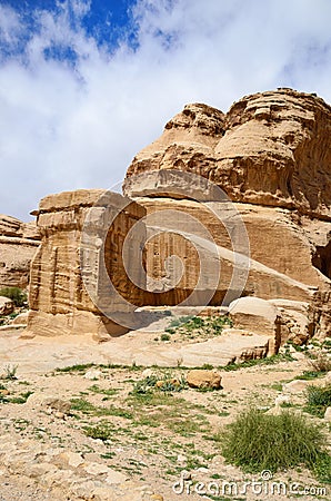 Petra, Djinn blocks, Jordan Stock Photo