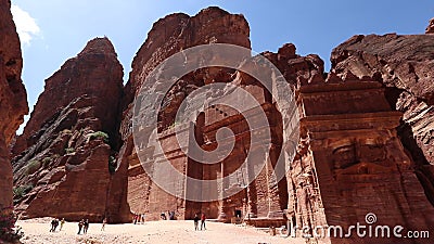 Architecture and historical landmarks, the ancient city of Petra, Jordan Editorial Stock Photo