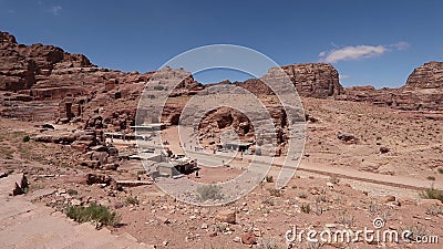 Architecture and historical landmarks, the ancient city of Petra, Jordan Editorial Stock Photo