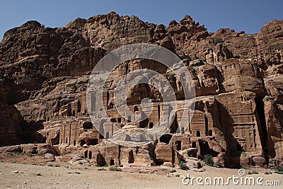 Nabataean Rock city of Petra, Jordan Stock Photo