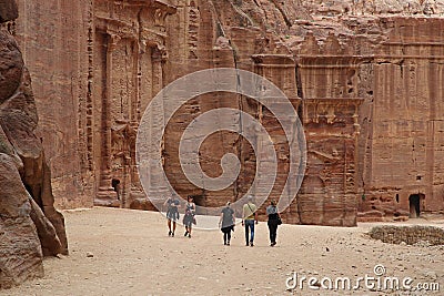 Nabataean Rock city of Petra, Jordan Editorial Stock Photo