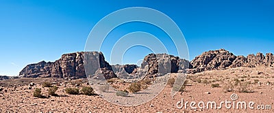 Petra panorama with temple in the distance Stock Photo