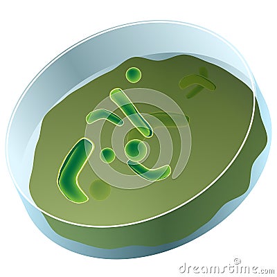 Petri Dish of Bacteria Vector Illustration