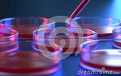 Petri dishes with samples for DNA sequencing Stock Photo