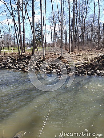 Petrifying spring River in Kenosha Wisconsin Stock Photo
