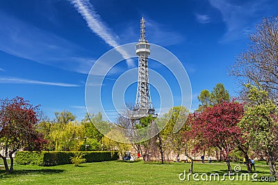 Petrin Lookout Tower in Prague, Czech Republic Stock Photo