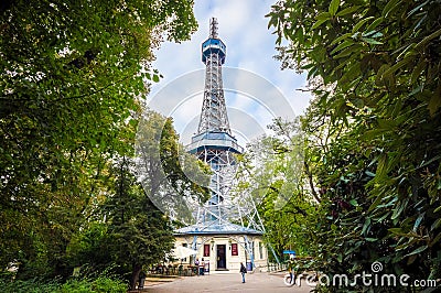 Petrin tower in Prague, Czech Republic Editorial Stock Photo