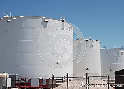 Petro-chemical storage tanks Stock Photo