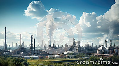 petro gasoline chemical plant Cartoon Illustration