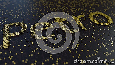 Petro word made of golden numbers. 3D rendering Stock Photo