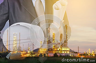 Petrochemical industrial estate concept. Stock Photo
