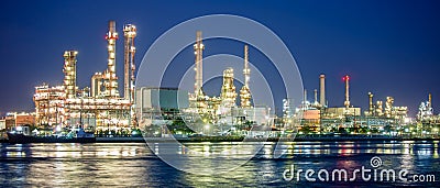 Petrochemical industry night scene in Bangkok Stock Photo