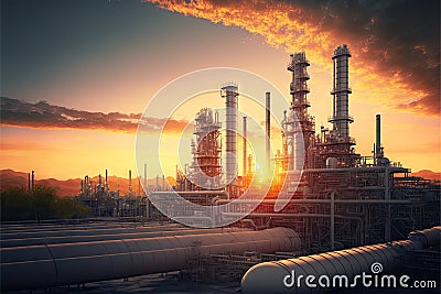 Petrochemical industry oil refinery chemical plant Stock Photo