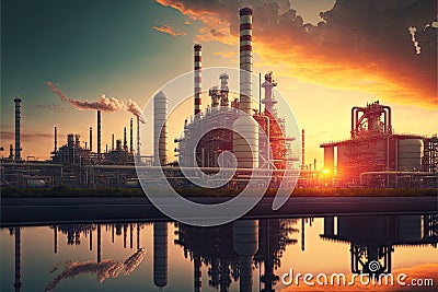 Petrochemical industry oil refinery chemical plant Stock Photo