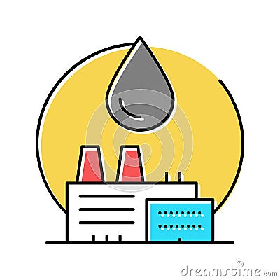 petrochemicals industrial chemical factory color icon vector illustration Vector Illustration