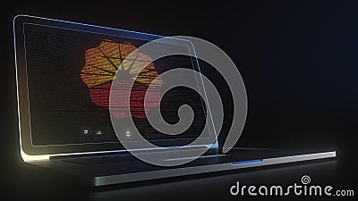 PETROCHINA logo made with computer code on the laptop screen. Editorial conceptual 3d rendering Editorial Stock Photo