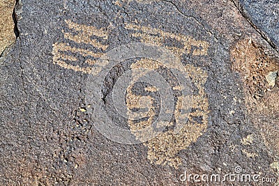 Petroglyph of Native American Stock Photo