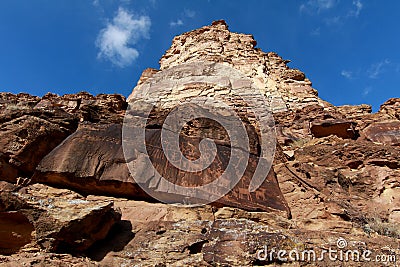 Petroglyph panel: 9 Mile Canyon Editorial Stock Photo