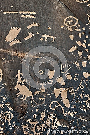 Petroglyph on Rock Stock Photo