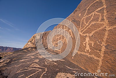 Petroglyphs of Anasazi Canyon Stock Photo