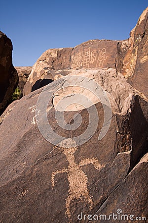Petroglyphs of Anasazi Canyon Stock Photo