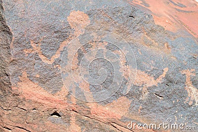 Petroglyphs ancient paintings Stock Photo