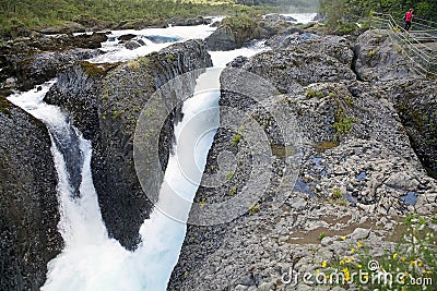 Petrohue Waterfalls, Chile Editorial Stock Photo