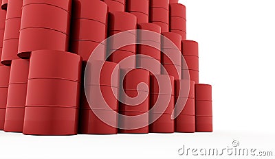 Petrol barrels on white background rendered Stock Photo