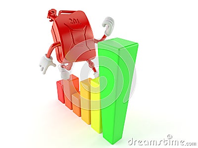 Petrol canister character with chart Stock Photo