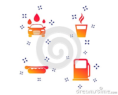 Petrol or Gas station services icons. Car wash. Vector Vector Illustration