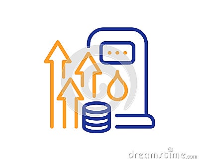 Petrol price line icon. Fuel price sign. Vector Stock Photo