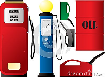 Petrol pumps Vector Illustration