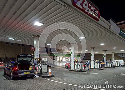 Petrol Station at night Editorial Stock Photo