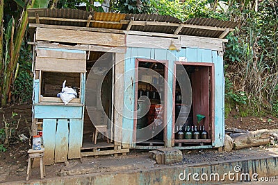 Petrol Station, Santana, Sao Tome Editorial Stock Photo