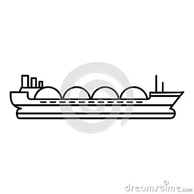 Petrol tanker ship icon, outline style Stock Photo