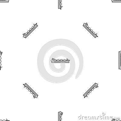 Petrol tanker ship pattern seamless vector Vector Illustration