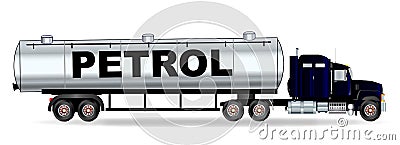 Petrol Tanker Truck Vector Illustration