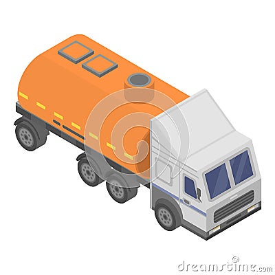 Petrol truck icon, isometric style Vector Illustration