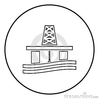 Petroleum platform icon black color vector illustration simple image Vector Illustration