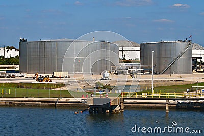 Petroleum Storage Tanks, Tampa Florida Stock Photo