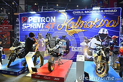 Petron sprint 4t booth at Inside Racing Motorshow in Pasay, Philippines Editorial Stock Photo