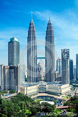 Petronas Towers, Kuala Lumpur - Malaysia. Stock Photo