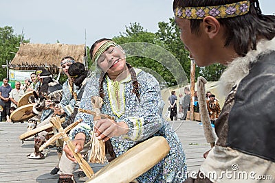 Performance of the KORITEV - Kamchatka National Youth Dance Ensemble Editorial Stock Photo