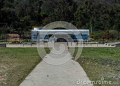 Active adults hanging out in Itaipava Municipal Park Editorial Stock Photo